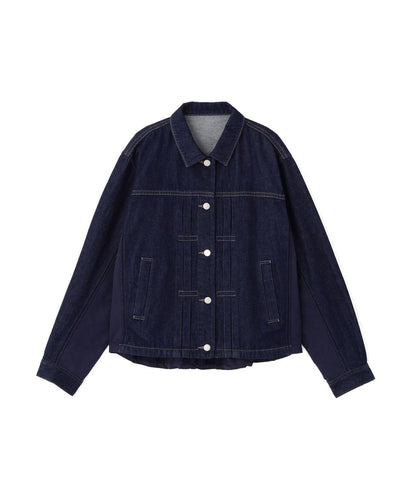 軟牛仔拼接夾克