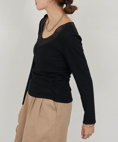 【26SS】透視拼接長袖T恤