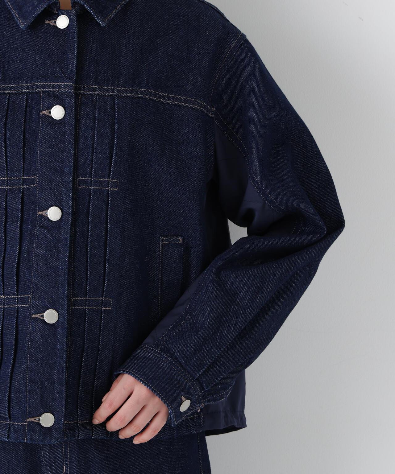 軟牛仔拼接夾克