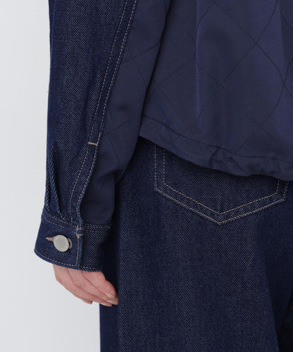 軟牛仔拼接夾克