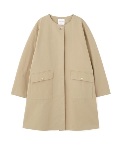 帶內襯翻蓋無領大衣