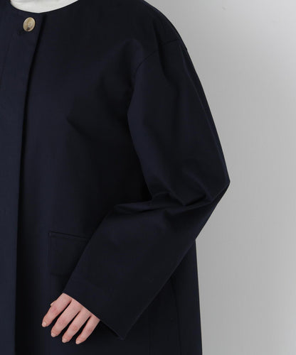 帶內襯翻蓋無領大衣