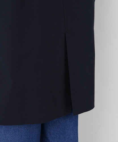 帶內襯翻蓋無領大衣