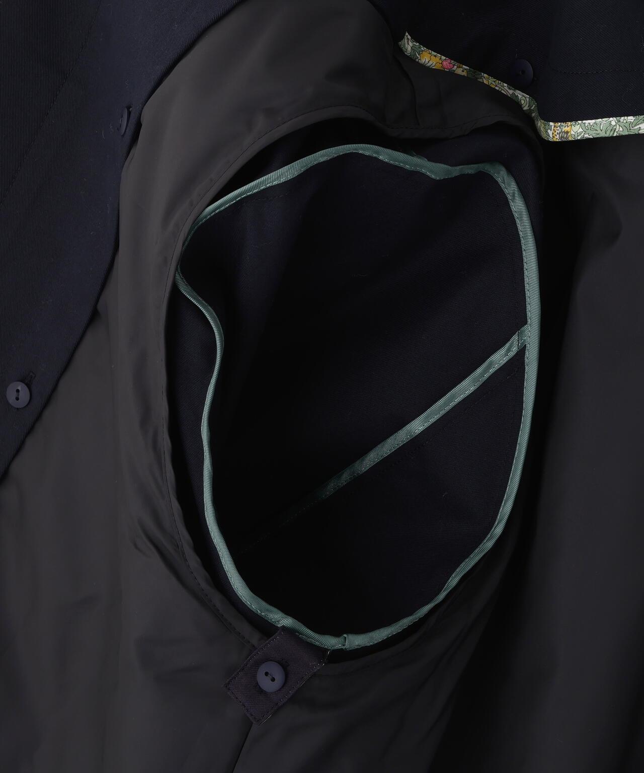 帶內襯翻蓋無領大衣