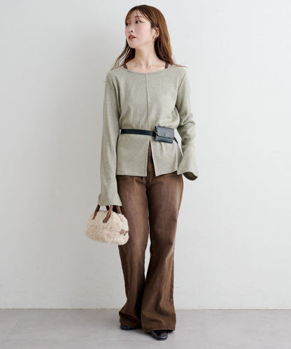 B 金銀絲羅紋開叉上衣