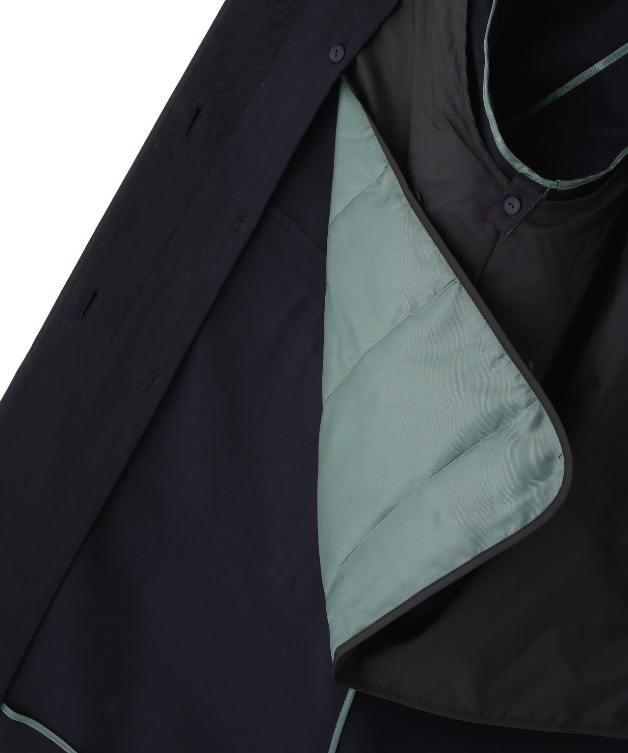 帶內襯翻蓋無領大衣