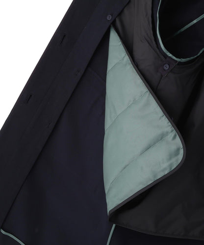 帶內襯翻蓋無領大衣