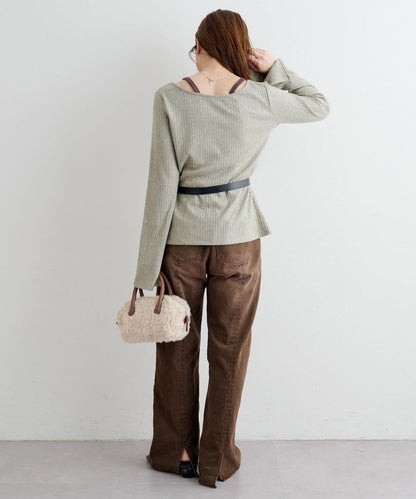 B 金銀絲羅紋開叉上衣