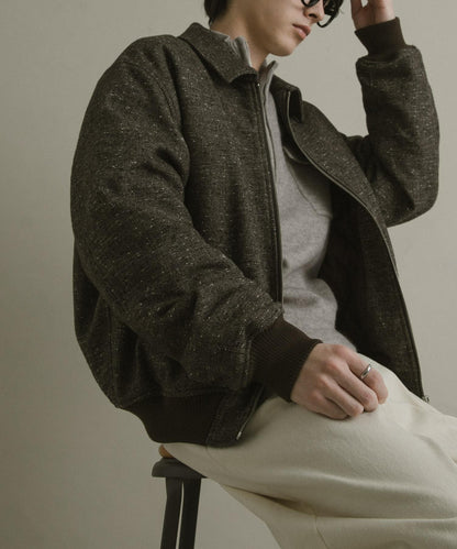 羊毛混紡彩點夾克