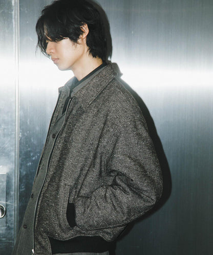 羊毛混紡彩點夾克