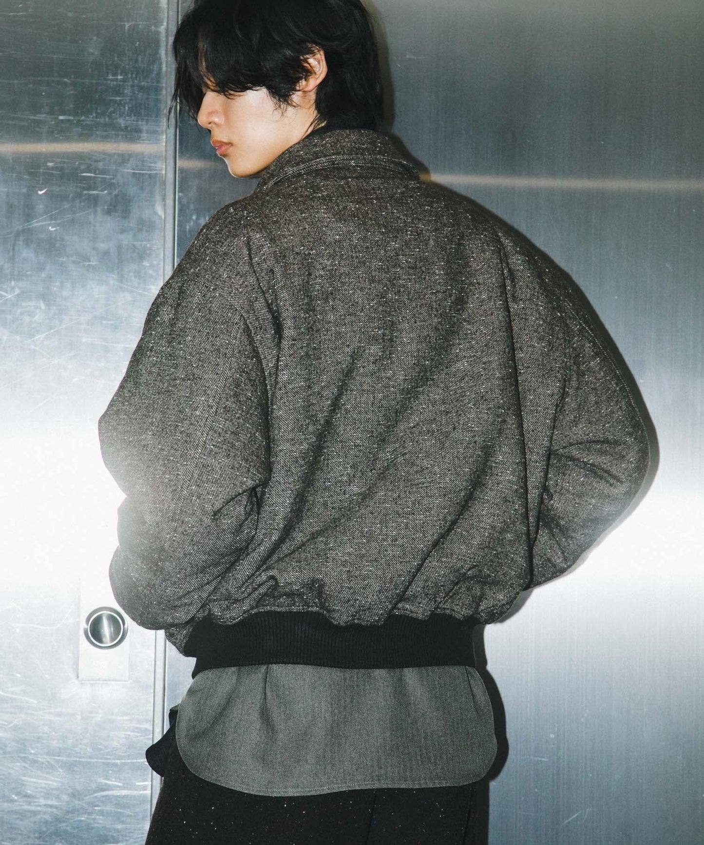 羊毛混紡彩點夾克