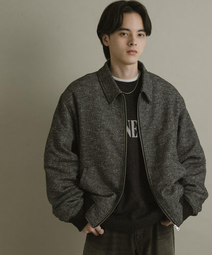 羊毛混紡彩點夾克