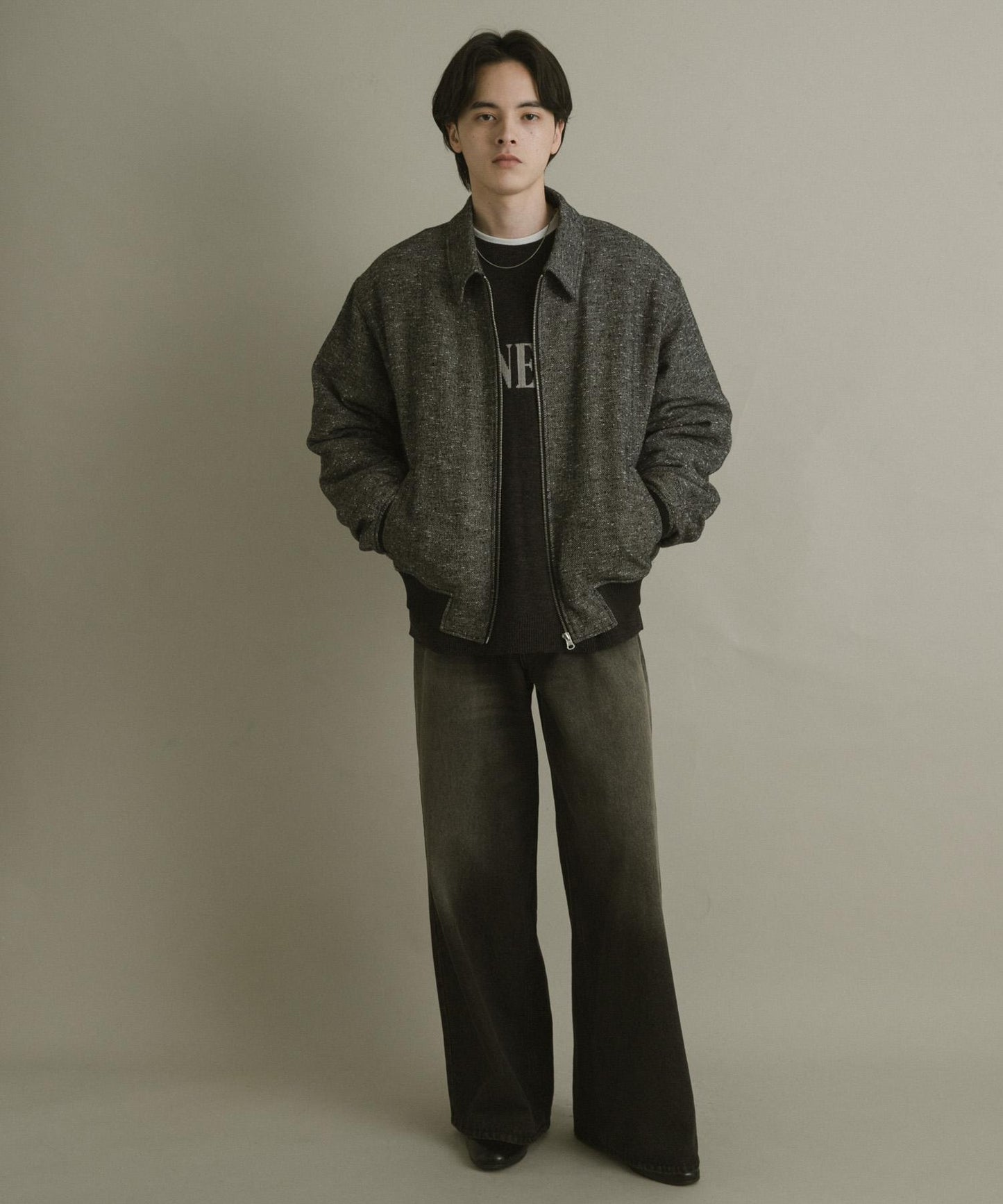 羊毛混紡彩點夾克