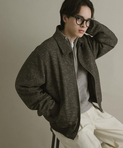 羊毛混紡彩點夾克