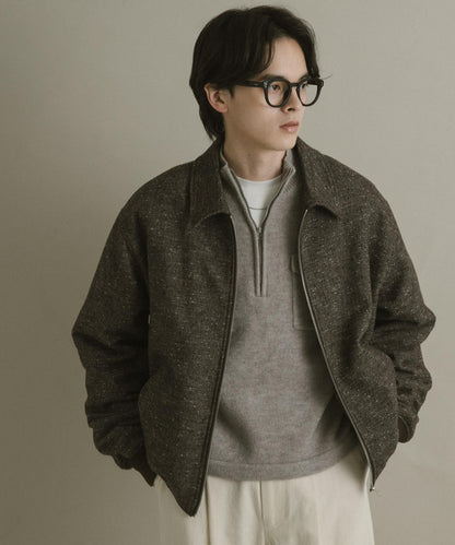 羊毛混紡彩點夾克