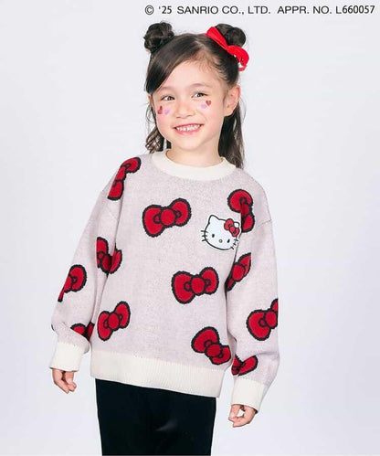 《Hello Kitty》蝴蝶結提花針織衫