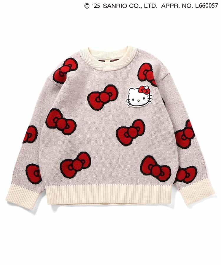 《Hello Kitty》蝴蝶結提花針織衫