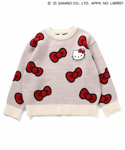 《Hello Kitty》蝴蝶結提花針織衫