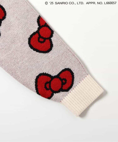 《Hello Kitty》蝴蝶結提花針織衫