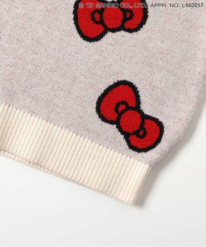 《Hello Kitty》蝴蝶結提花針織衫