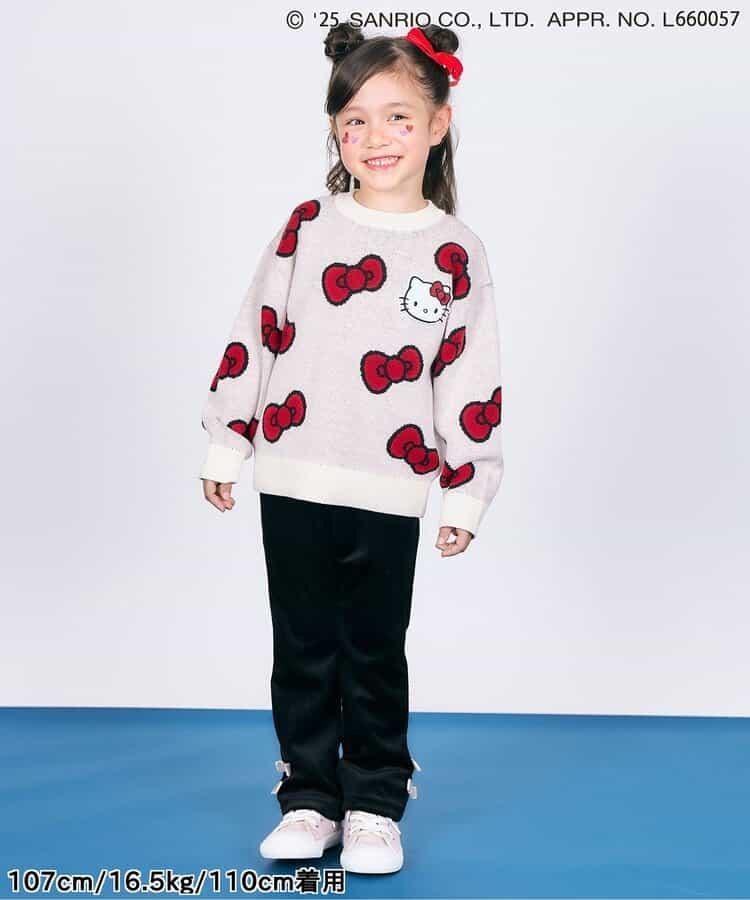 《Hello Kitty》蝴蝶結提花針織衫