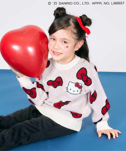 《Hello Kitty》蝴蝶結提花針織衫