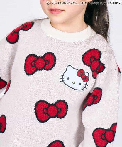 《Hello Kitty》蝴蝶結提花針織衫