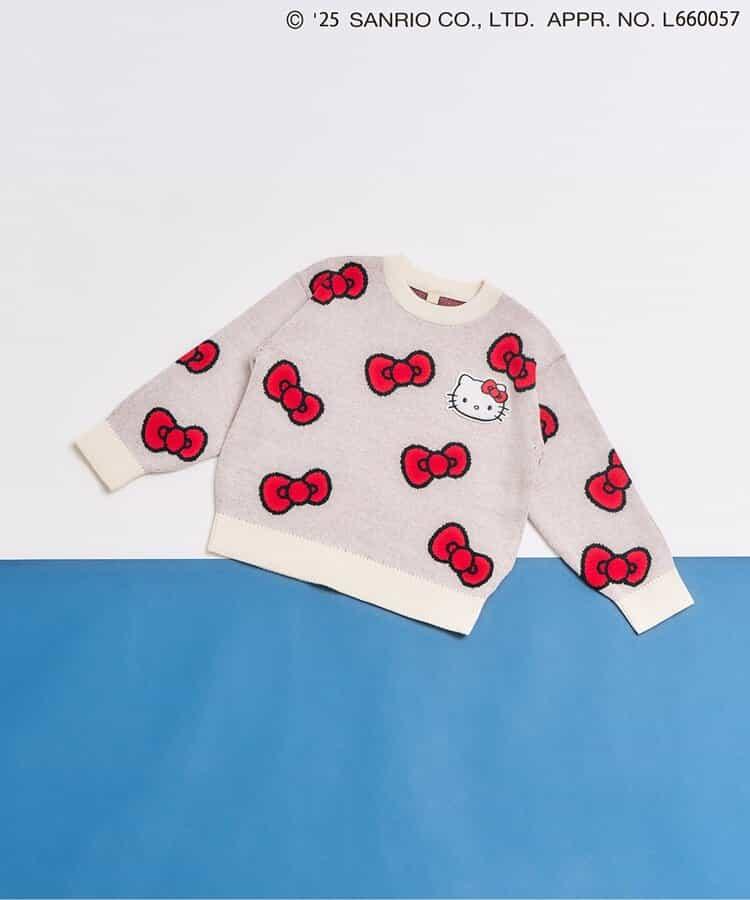 《Hello Kitty》蝴蝶結提花針織衫