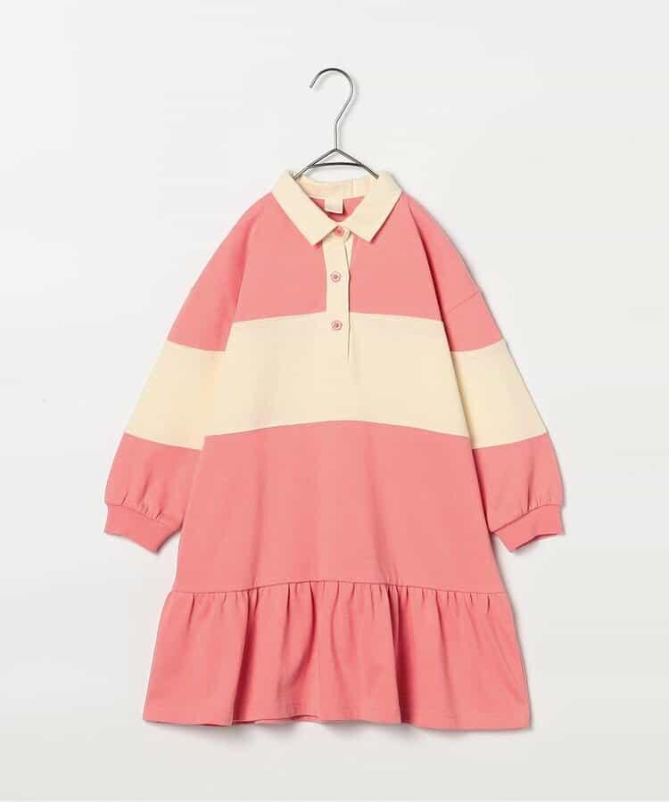 春季拼接色長袖下襬荷葉邊連衣裙 Link