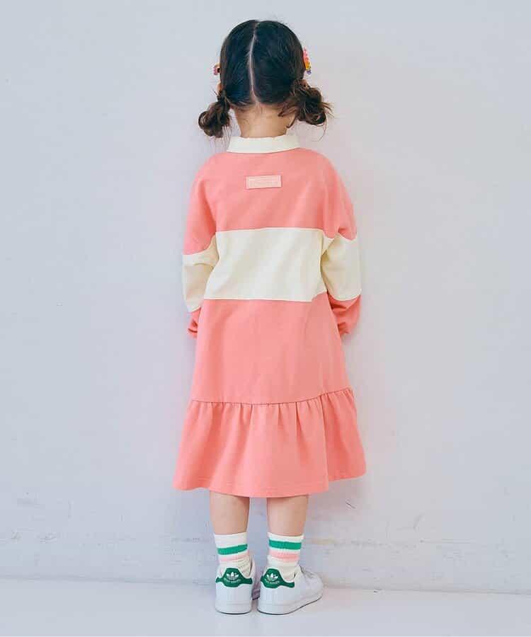 春季拼接色長袖下襬荷葉邊連衣裙 Link