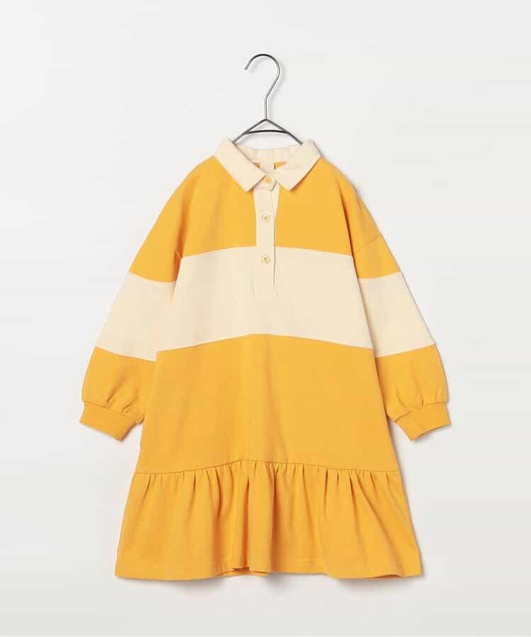 春季拼接色長袖下襬荷葉邊連衣裙 Link