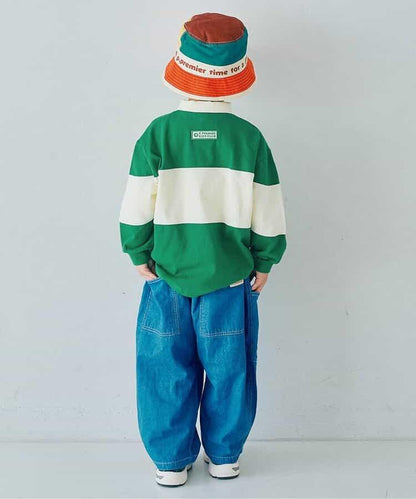 春季拼接長袖橄欖球衫 Link