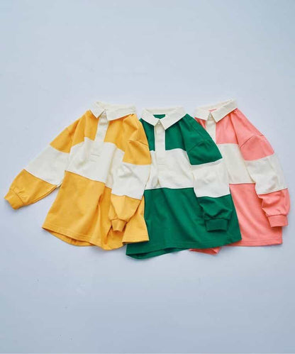 春季拼接長袖橄欖球衫 Link