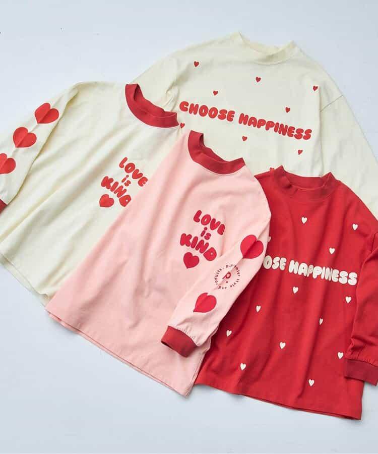 愛心圖案長袖T恤