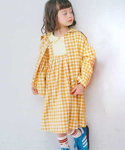 格子連衣裙&波浪邊上衣套裝 Link