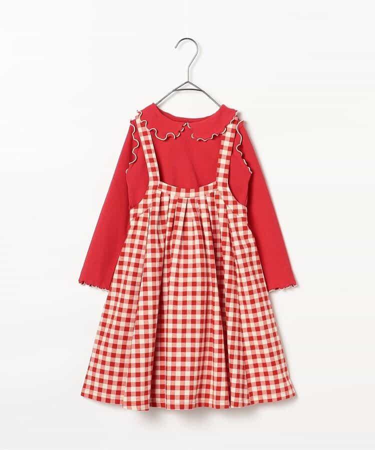 格子連衣裙&波浪邊上衣套裝 Link