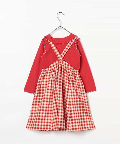 格子連衣裙&波浪邊上衣套裝 Link