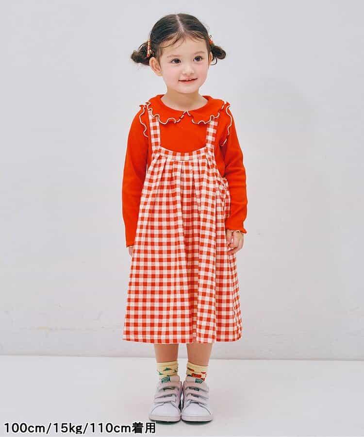 格子連衣裙&波浪邊上衣套裝 Link