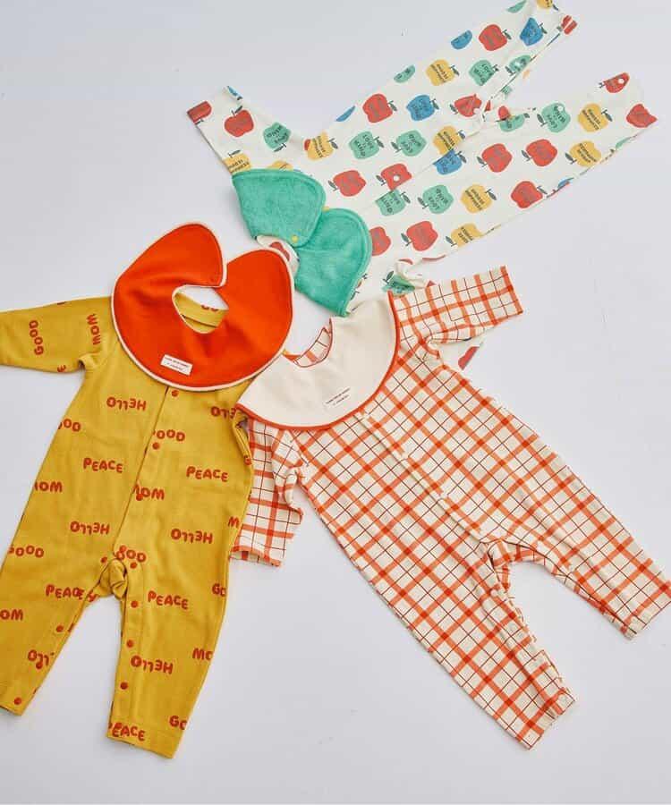 全印花彈力連體衣&圍嘴套裝 Link