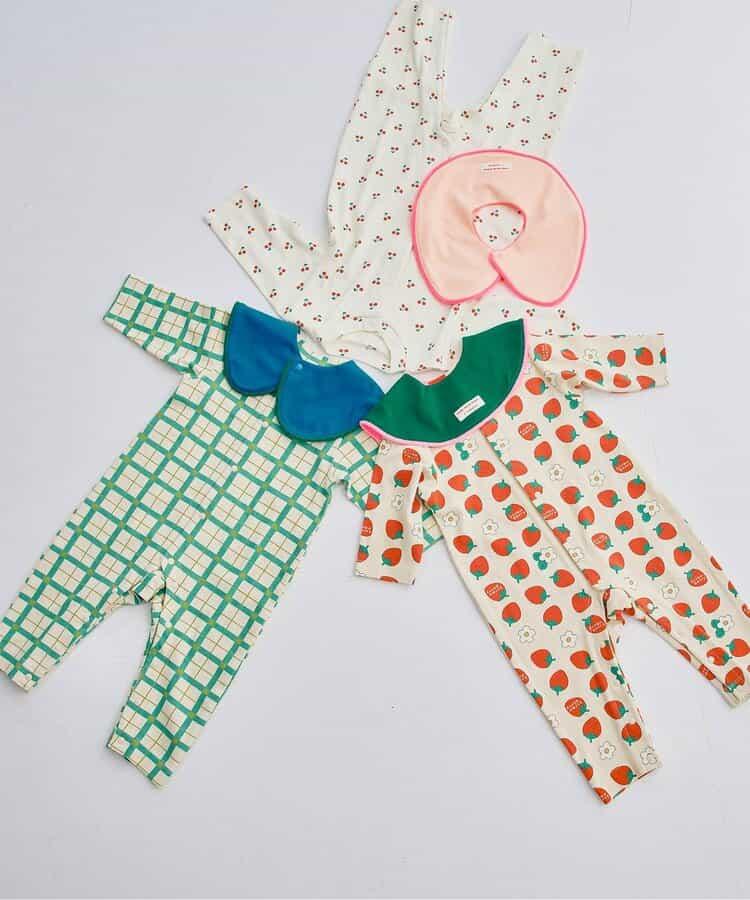 全印花彈力連體衣&圍嘴套裝 Link