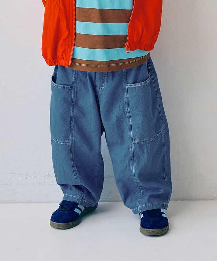 拼接設計寬鬆長褲 Link