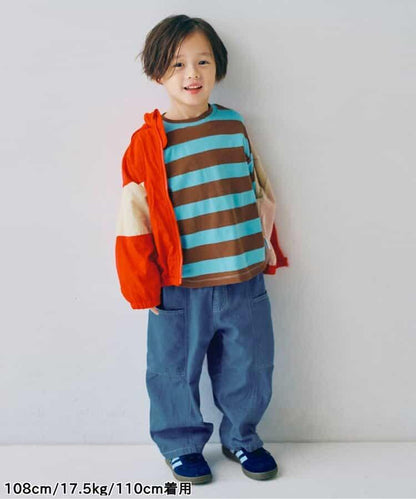 拼接設計寬鬆長褲 Link