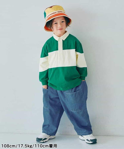 拼接設計寬鬆長褲 Link