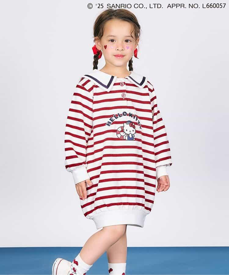 《Hello Kitty》蝴蝶結水手連衣裙