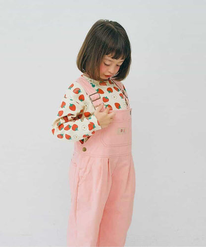 牛仔色斜紋布揹帶褲