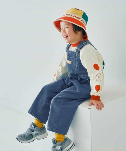 牛仔色斜紋布揹帶褲