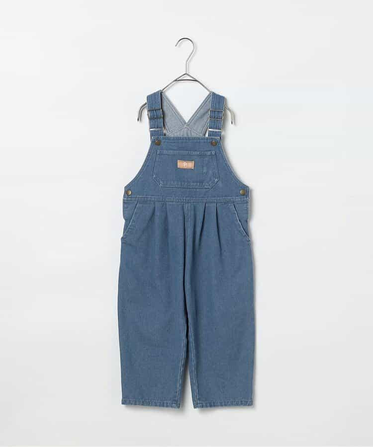 牛仔色斜紋布揹帶褲