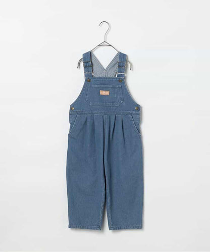 牛仔色斜紋布揹帶褲