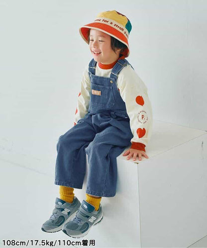 牛仔色斜紋布揹帶褲