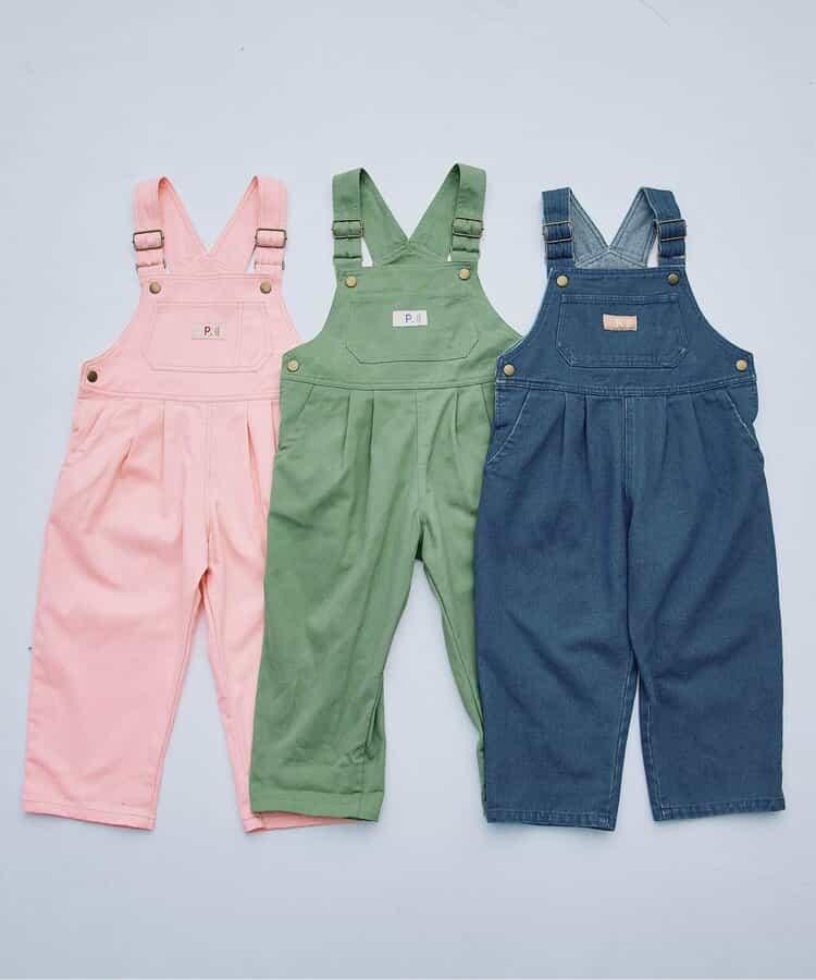 牛仔色斜紋布揹帶褲